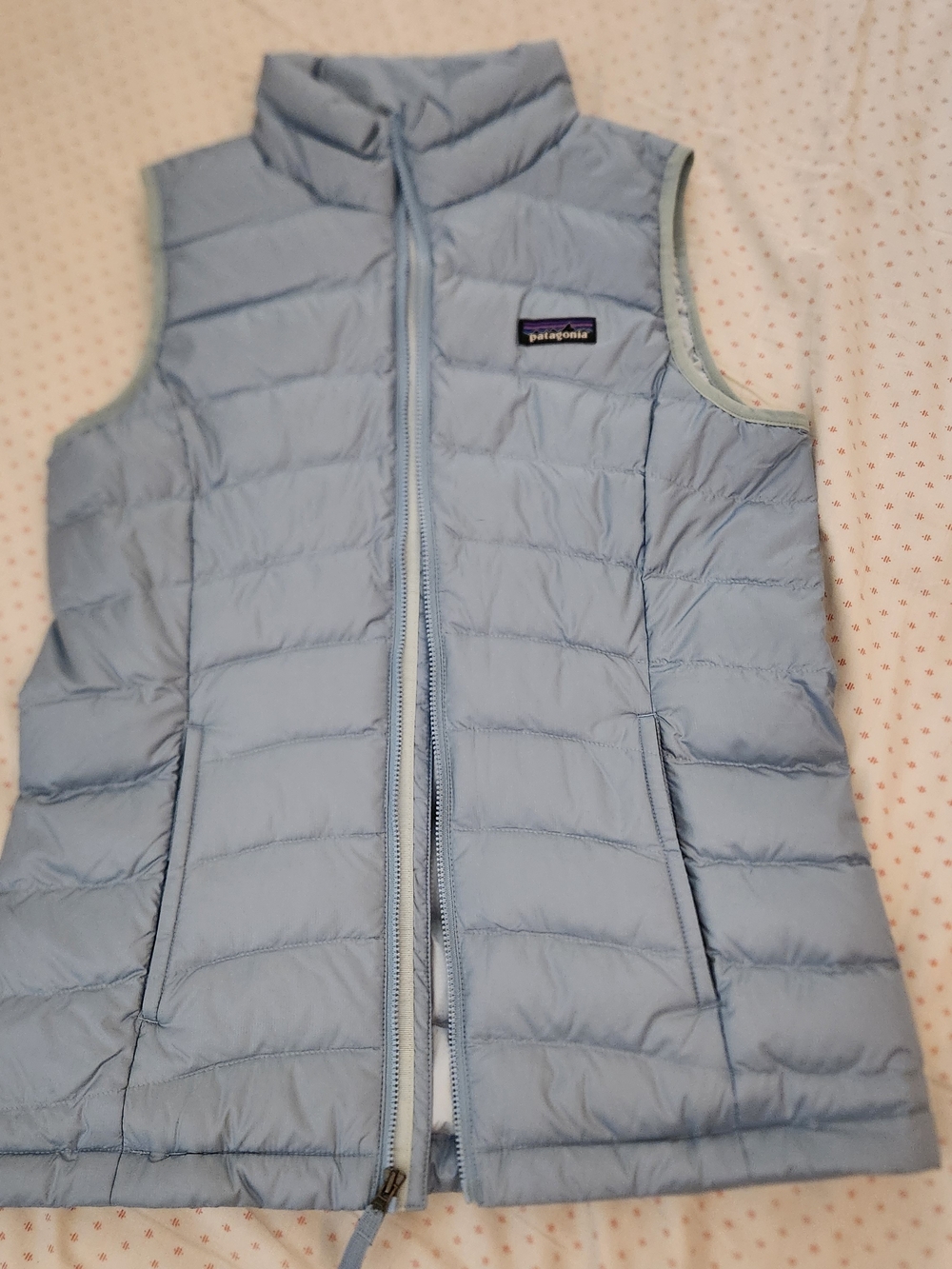 Girls Patagonia Light Blue Quilted Down Sky Blue Puffer Vest Large 12 Nwt